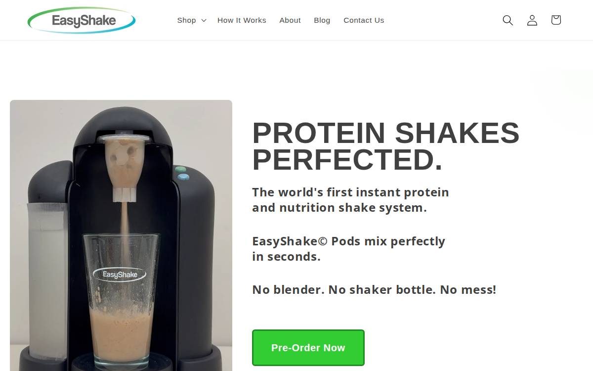 EasyShake® website preview
