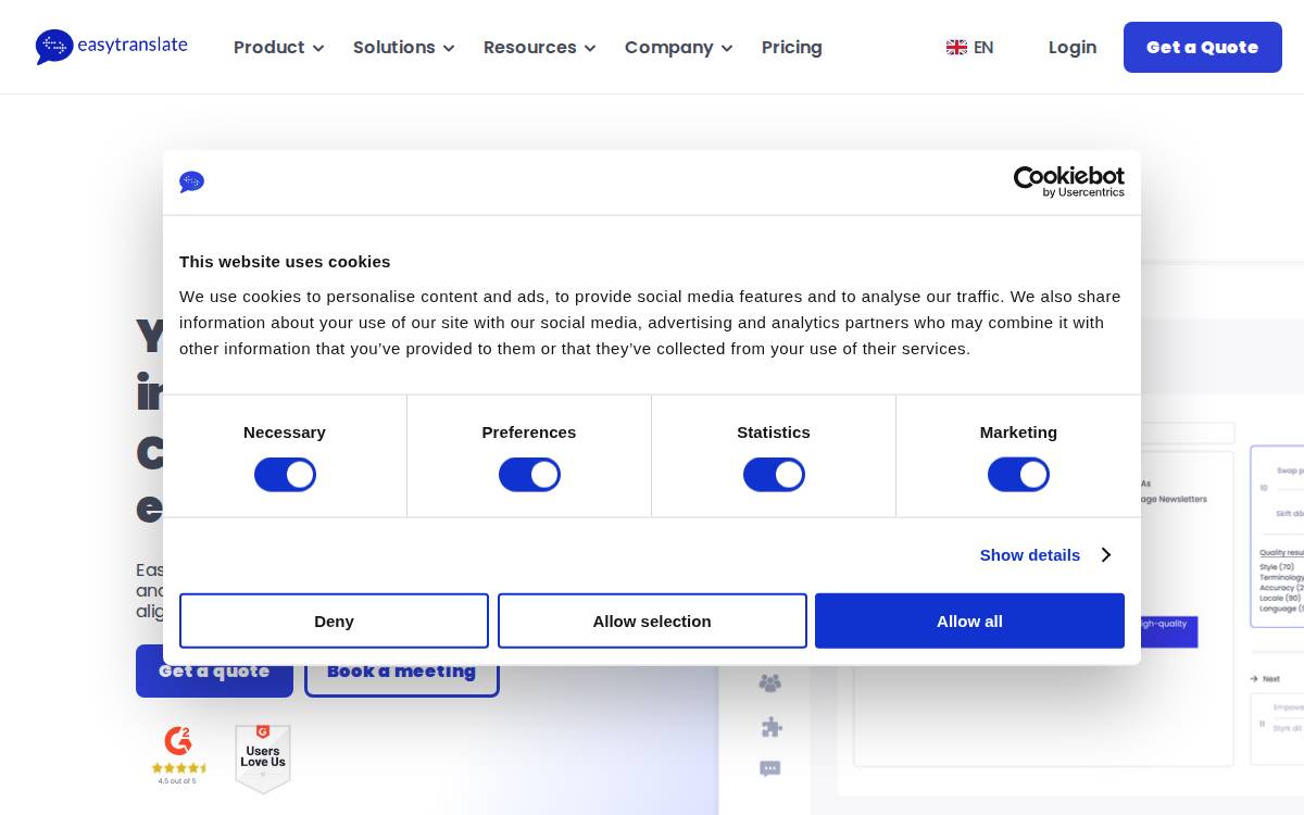 EasyTranslate website preview