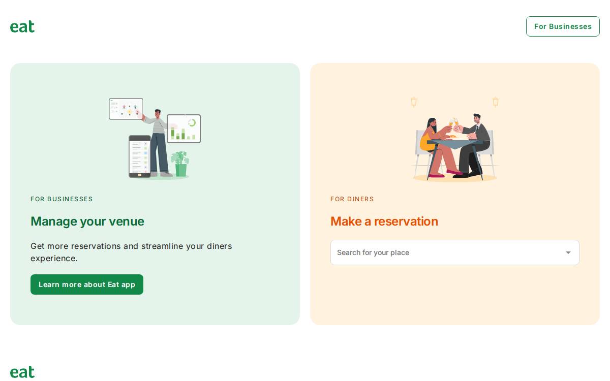 Eat App website preview