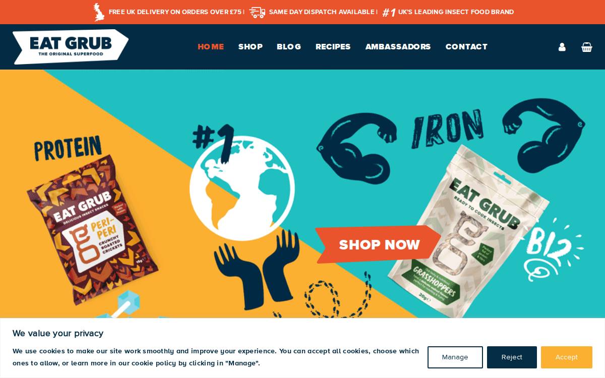 Eat Grub website preview