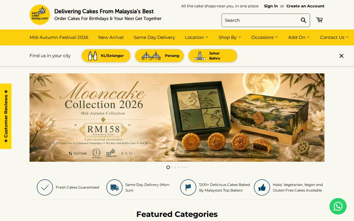 Eat Cake Today website preview