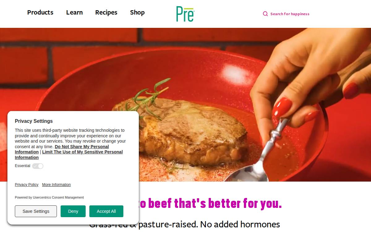Eatpre website preview