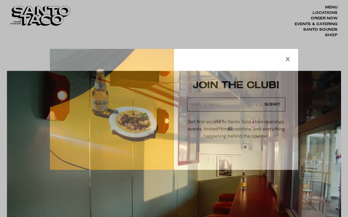 Eatsantotaco website preview