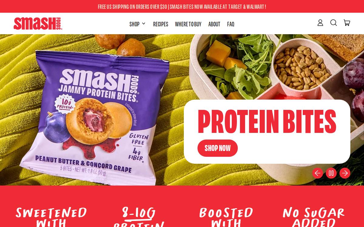 Eatsmashfoods website preview