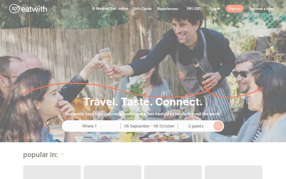 Eatwith website preview