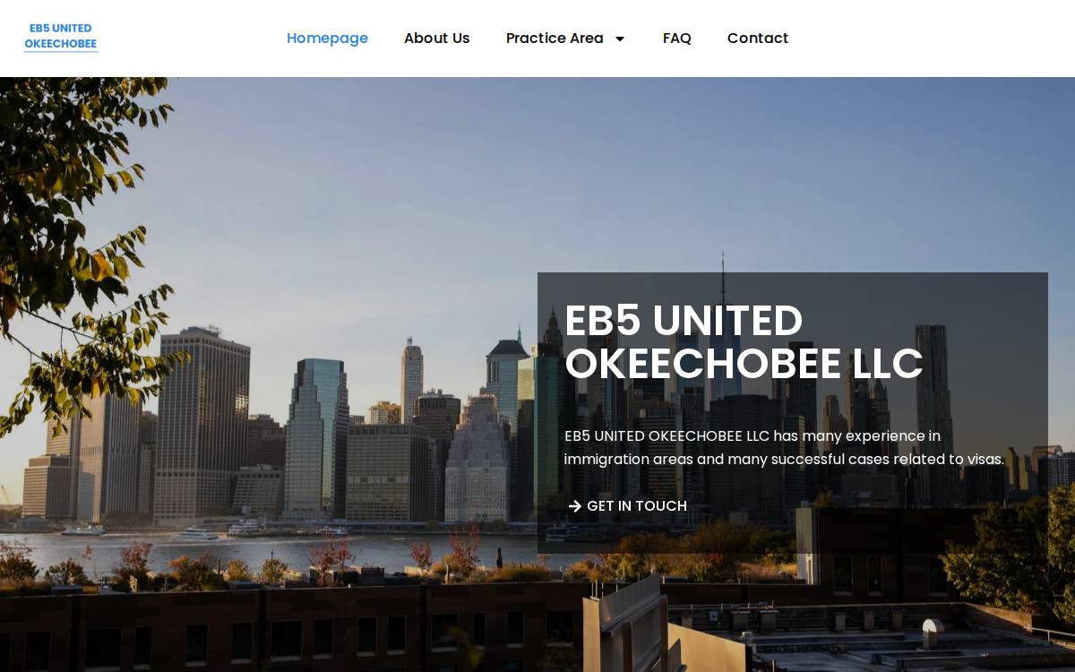 EB5 United Okeechobee website preview