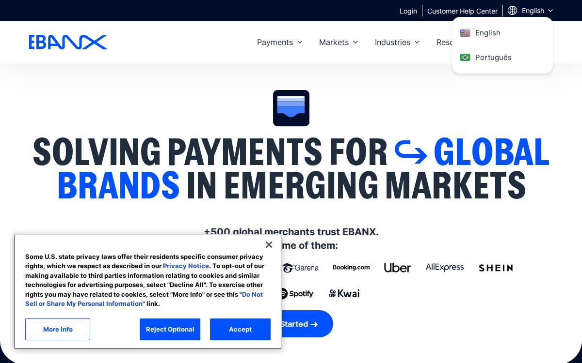 EBANX website preview