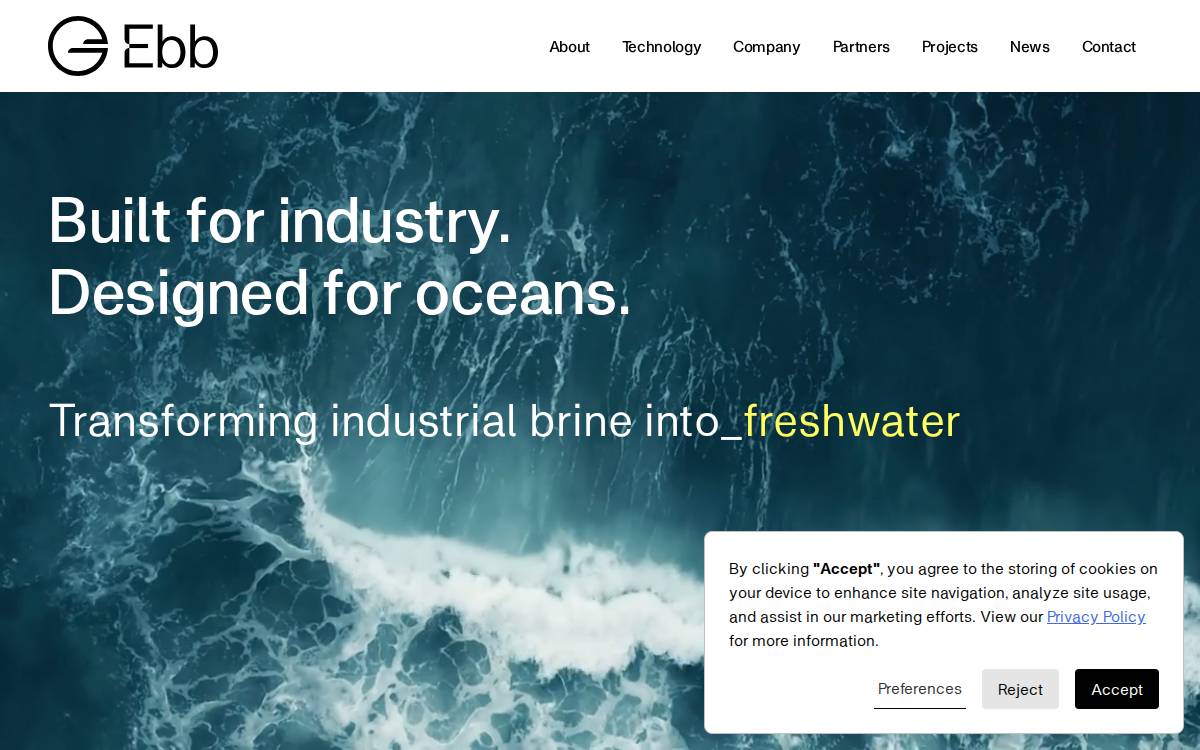 Ebb Carbon website preview