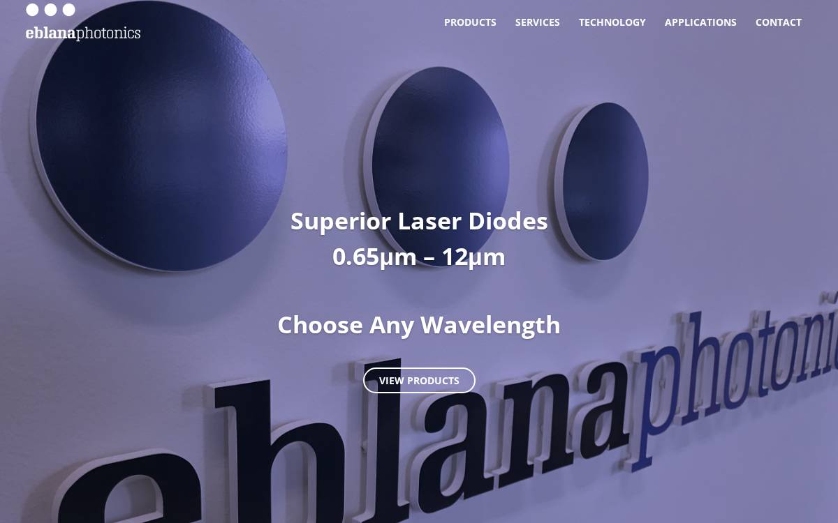 Eblana Photonics website preview