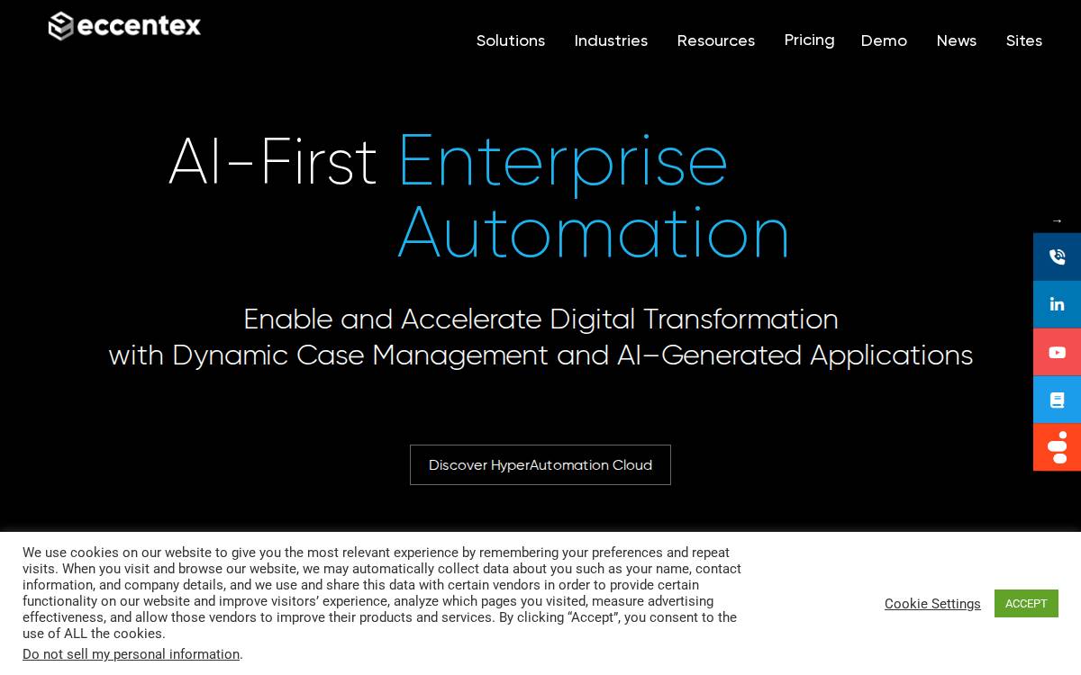 Eccentex website preview