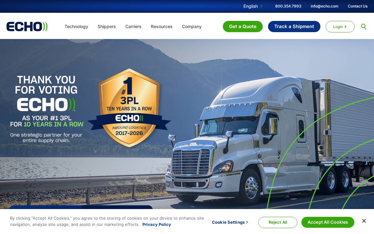 Echo Global Logistics website preview