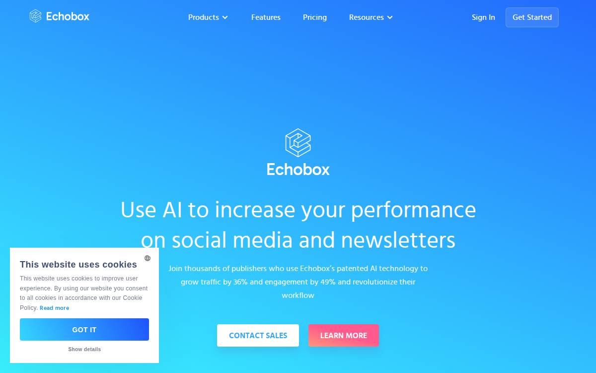 Echobox website preview