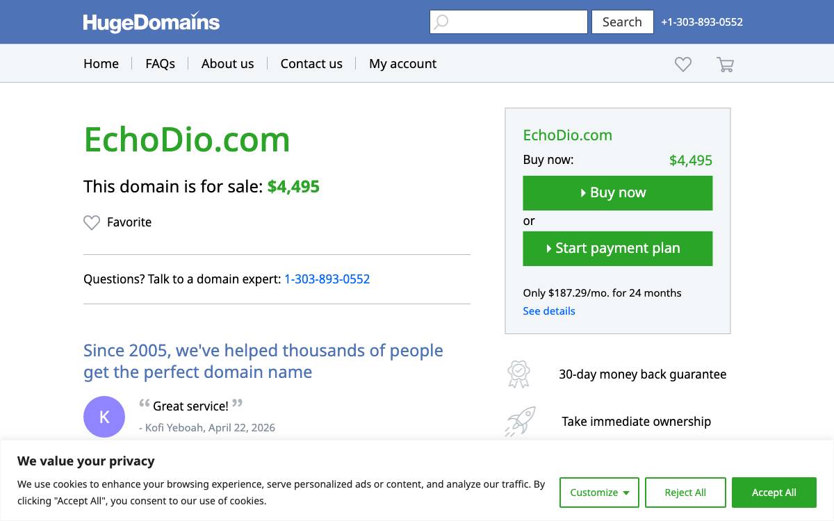 Echodio website preview