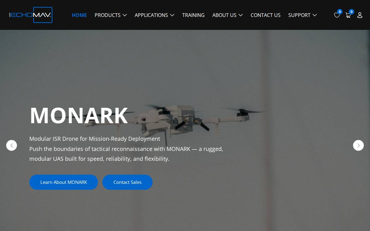 EchoMAV website preview