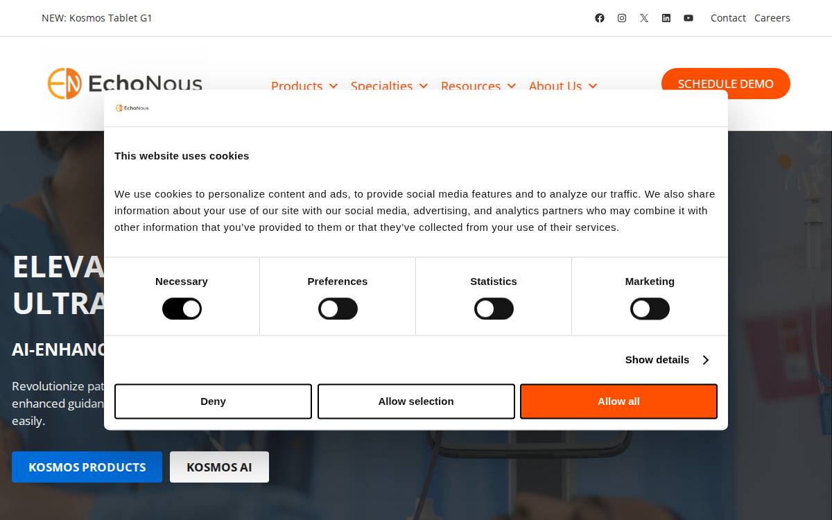 EchoNous website preview