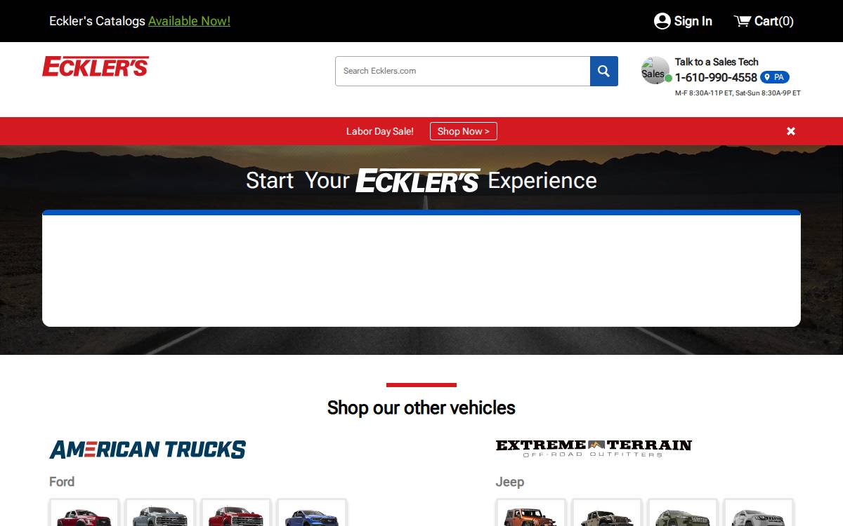 Ecklerscorvette website preview