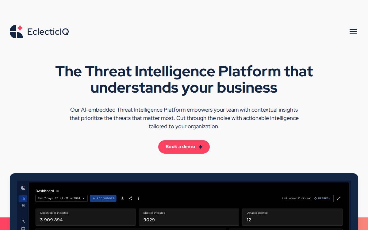 EclecticIQ website preview