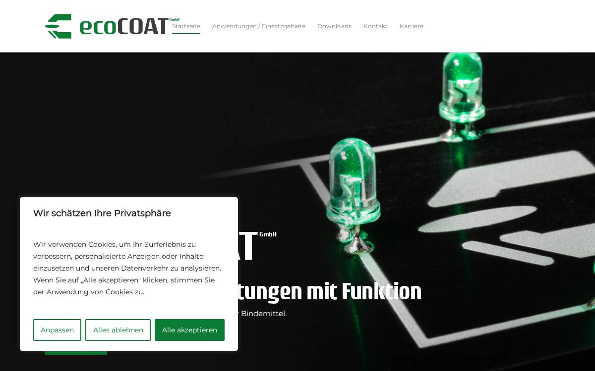 Eco Coat website preview