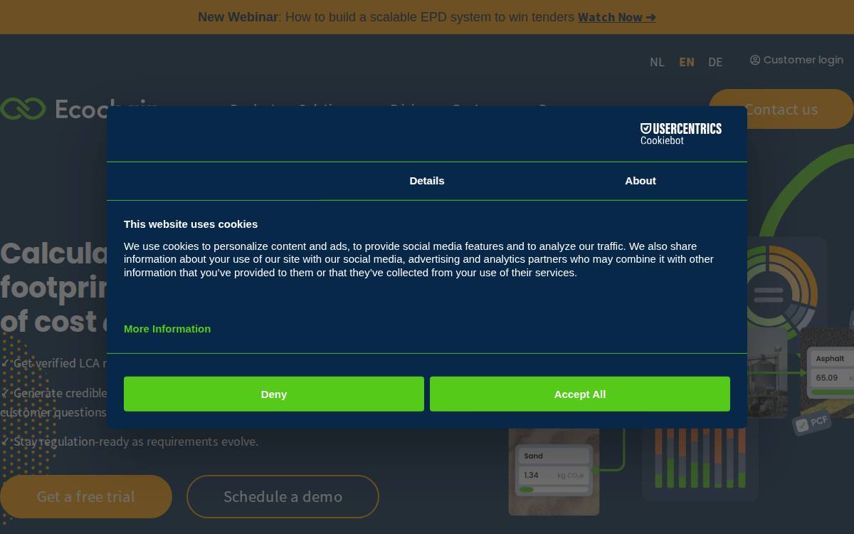 Ecochain website preview