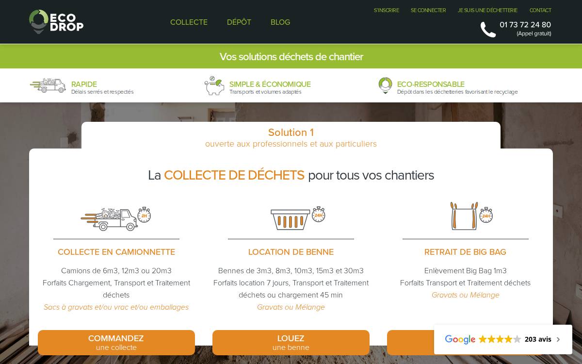 Ecodrop Waste management website preview