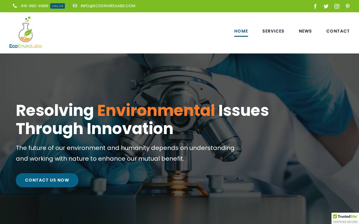 EcoEnviro Labs Inc. website preview