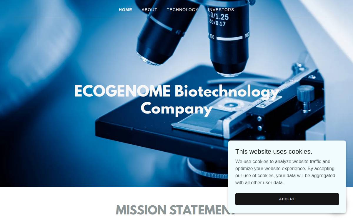 EcoGenome website preview