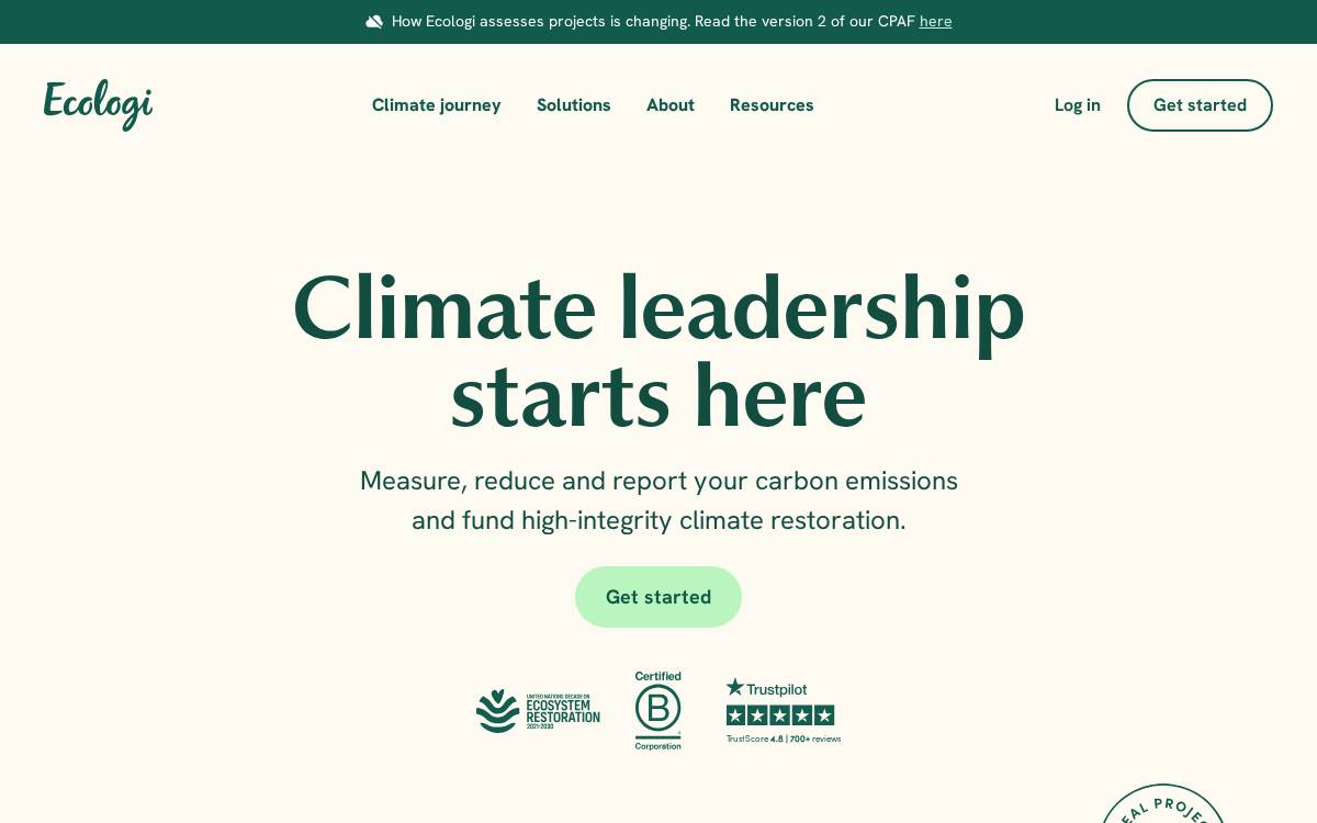 Ecologi website preview
