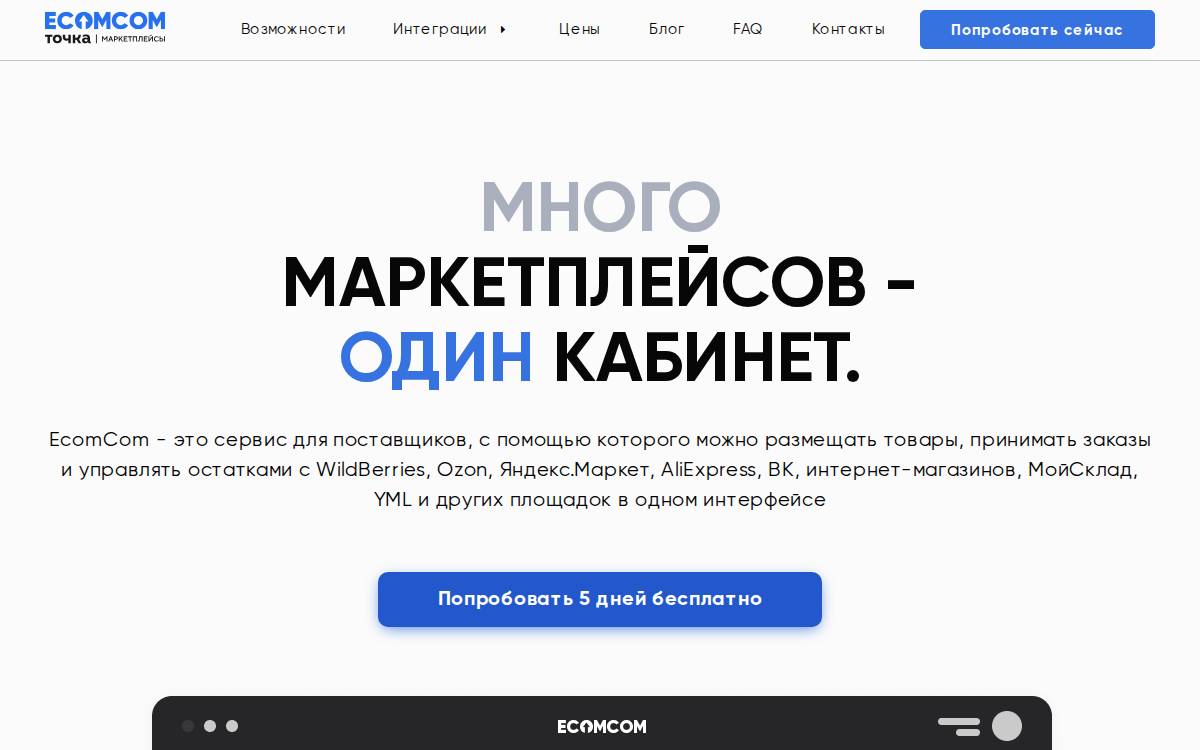 Ecomcom website preview
