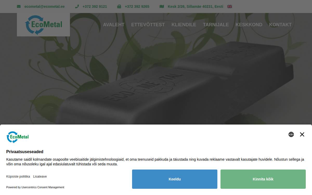Ecometal As website preview