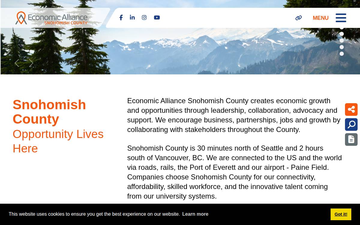 Economic Alliance Snohomish County website preview