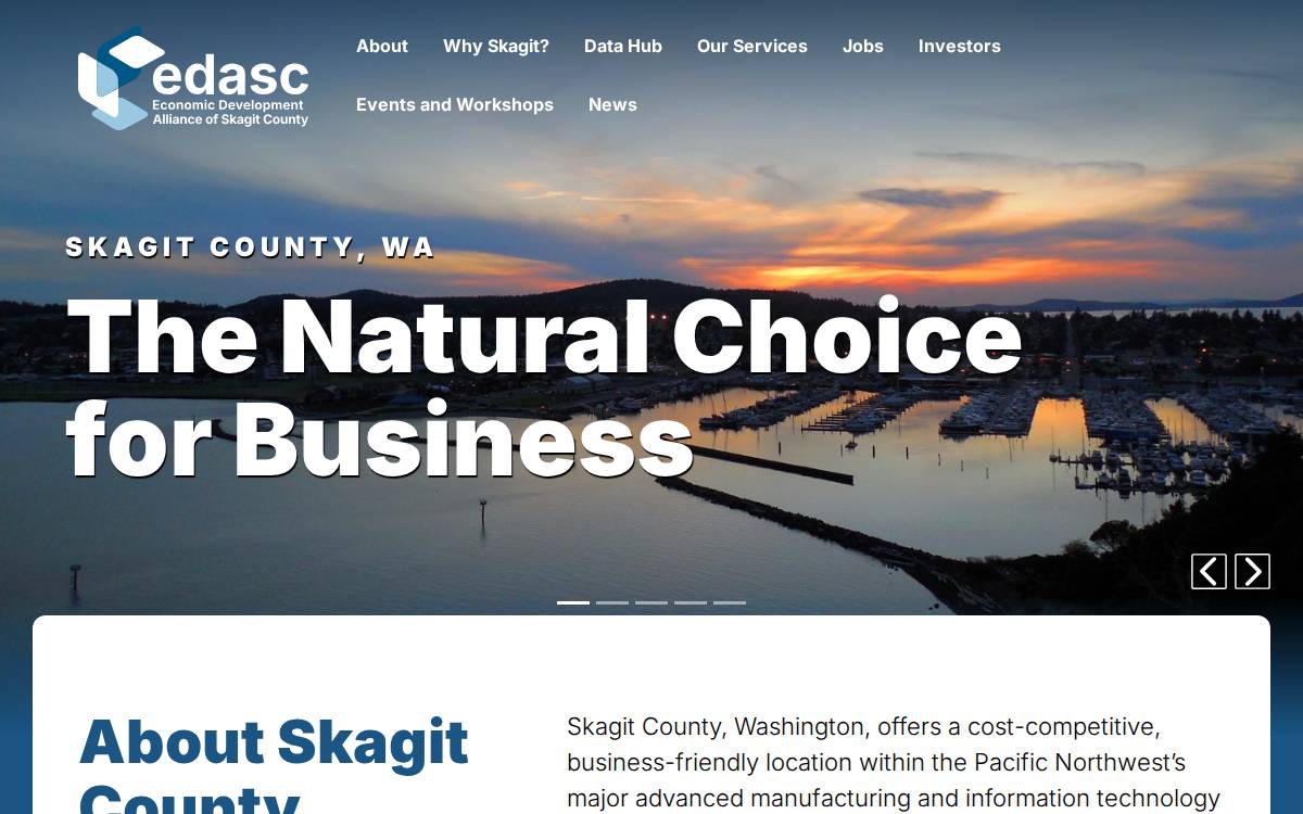 Economic Development Alliance of Skagit County website preview