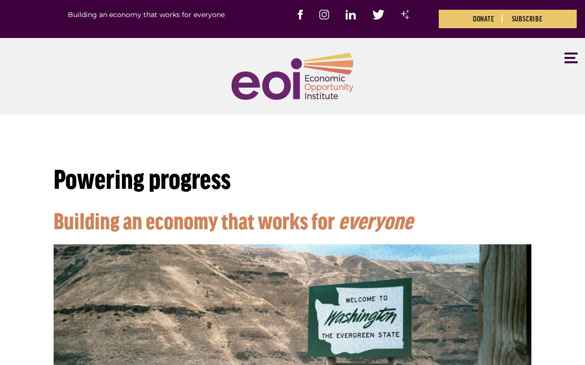 Economic Opportunity Institute website preview