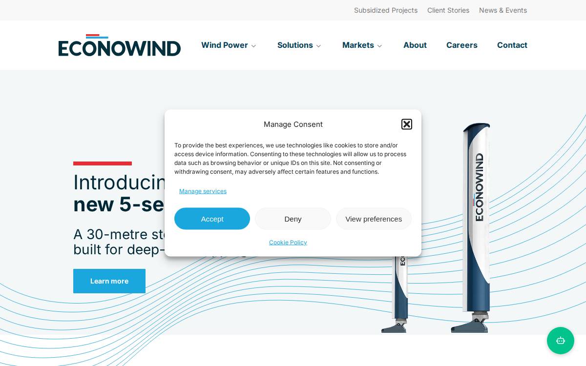 Econowind website preview