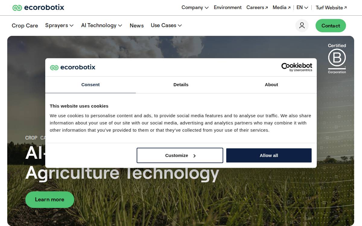 ecorobotix website preview