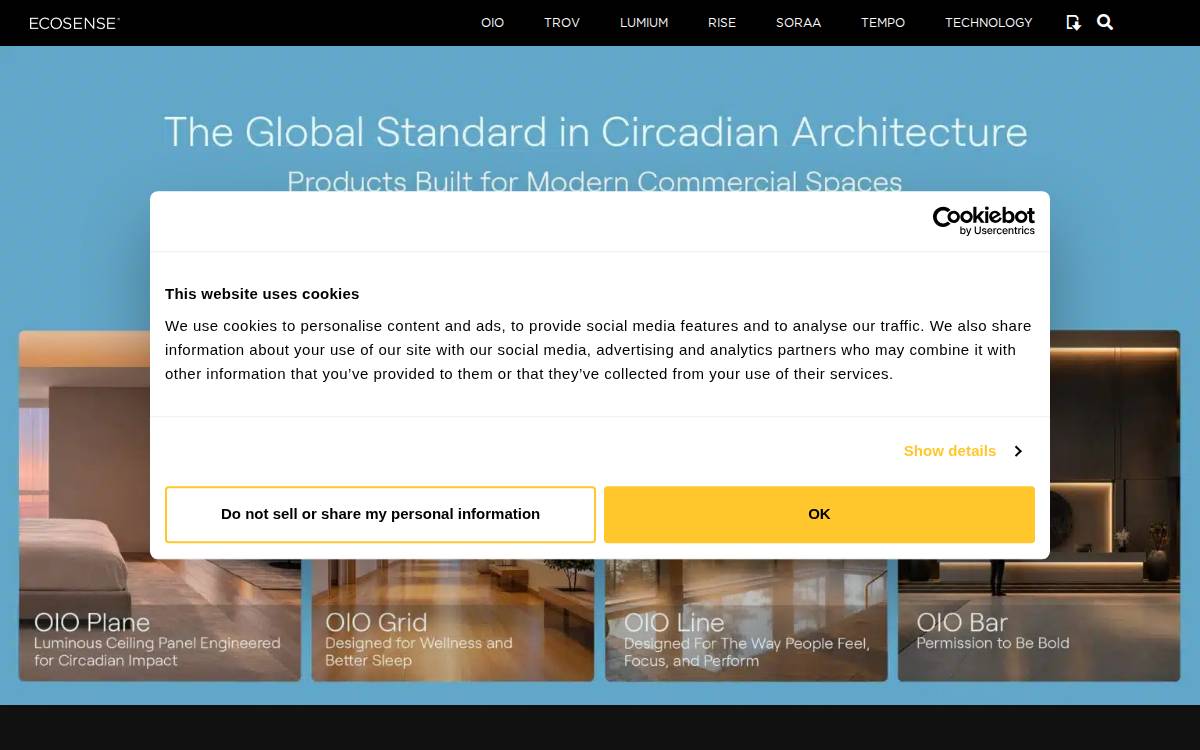 EcoSense Lighting website preview