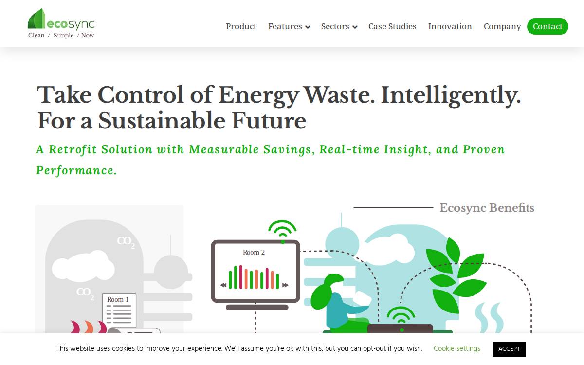 EcoSync STOP HEATING EMPTY ROOMS! New Technology website preview