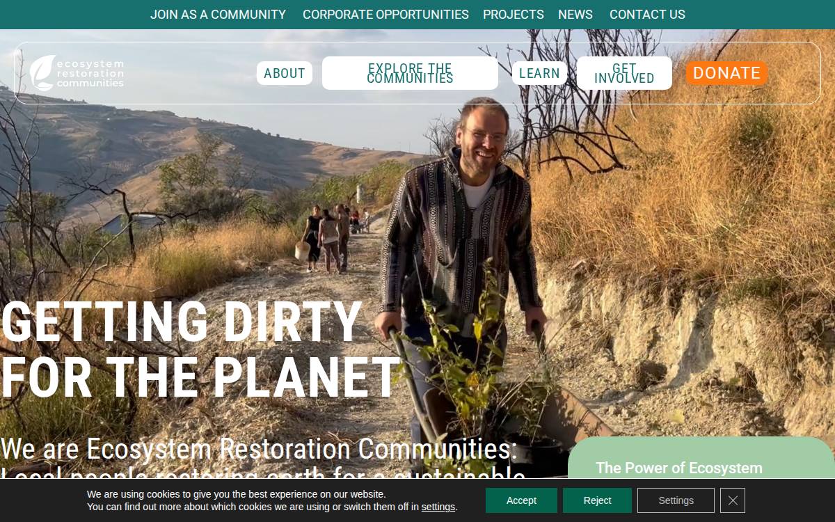 Ecosystemrestorationcommunities website preview