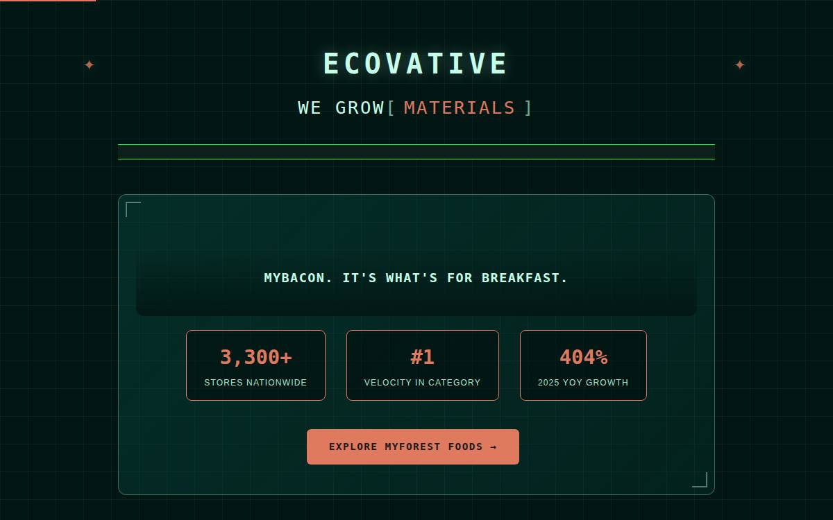 Ecovative Design website preview
