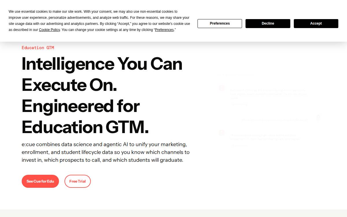 Ecue website preview