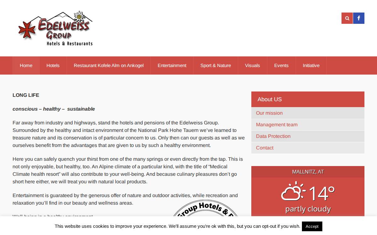 Edelweiss Entertainment ACTIVE website preview