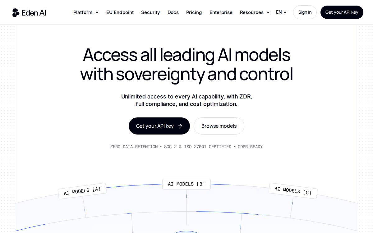 Eden AI website preview