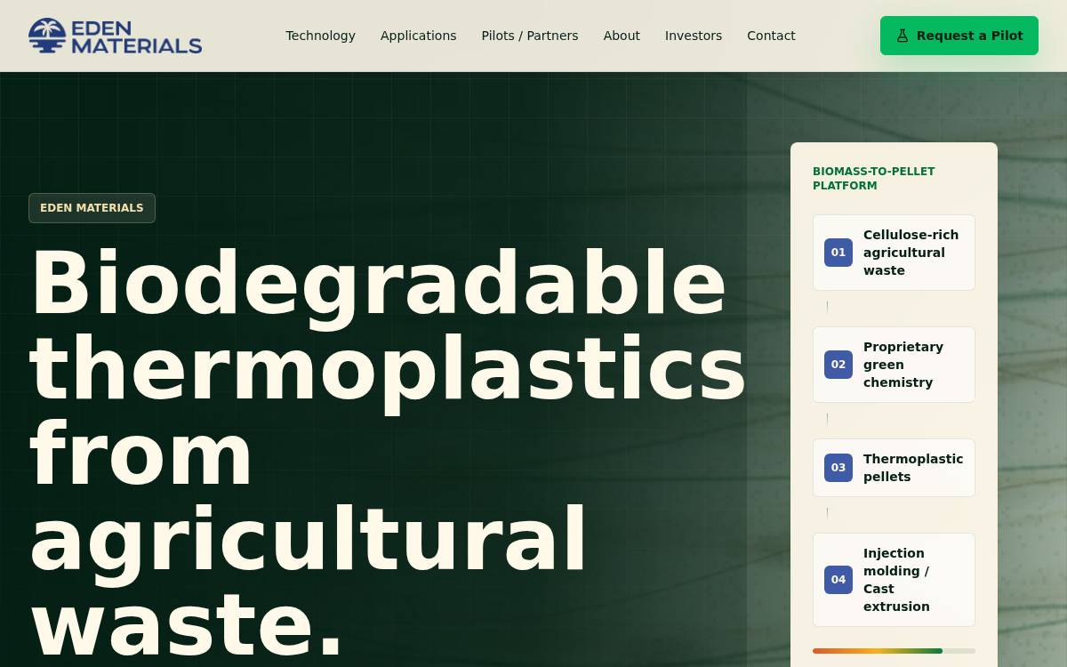 Eden Materials website preview