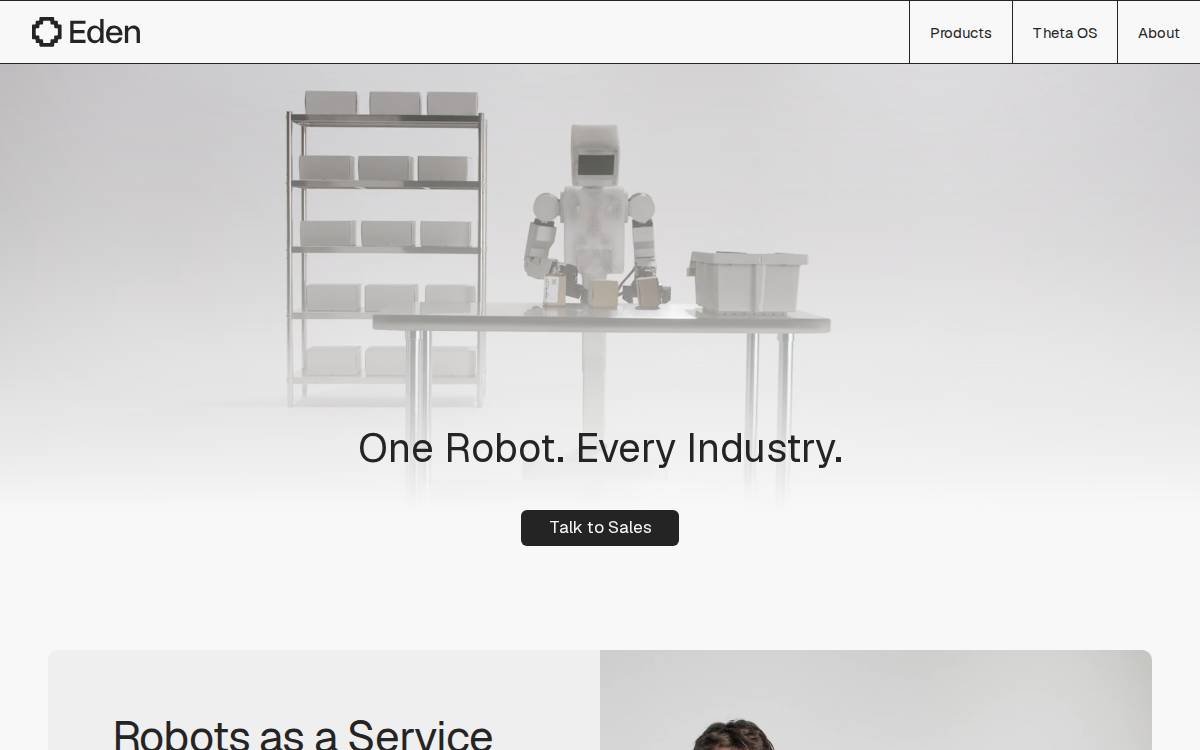 Eden Robotics website preview