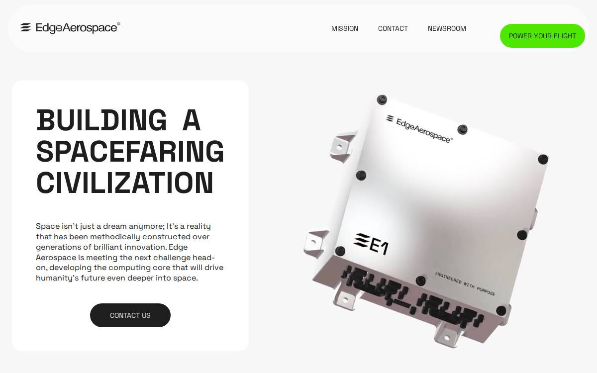 Edge Aerospace website preview