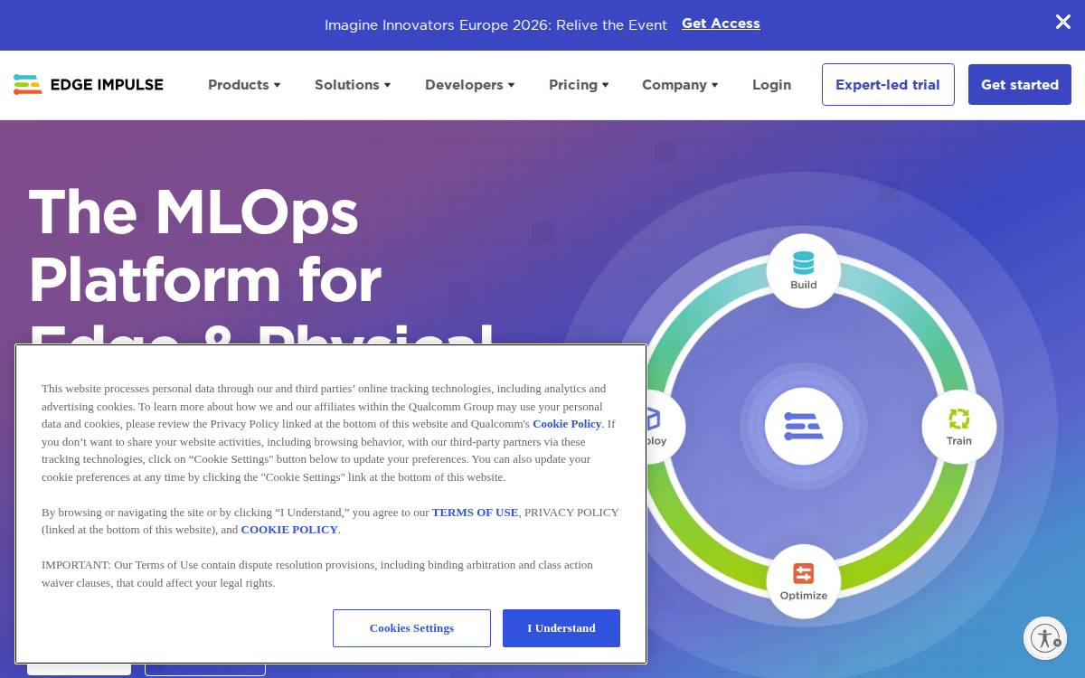 Edge Impulse website preview