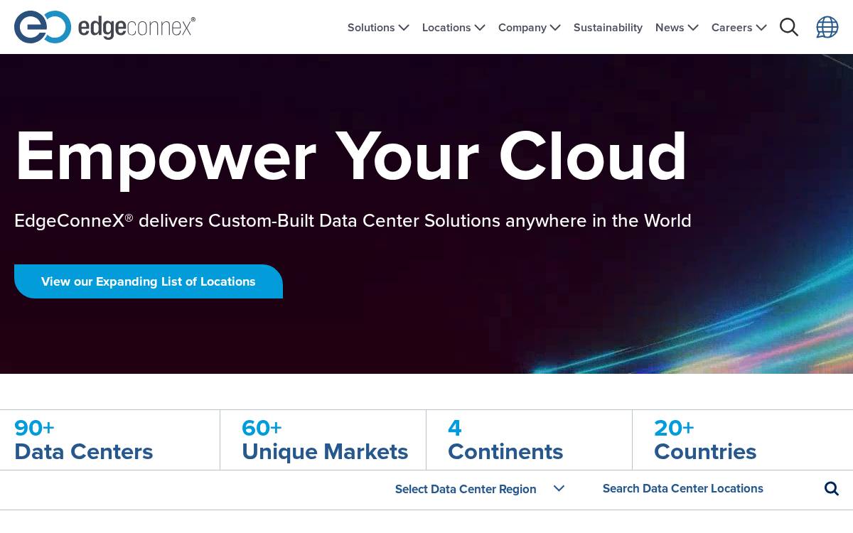 EdgeConneX website preview