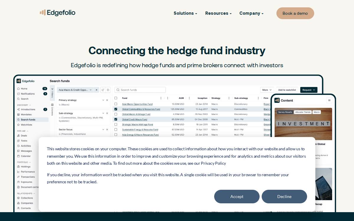 Edgefolio website preview