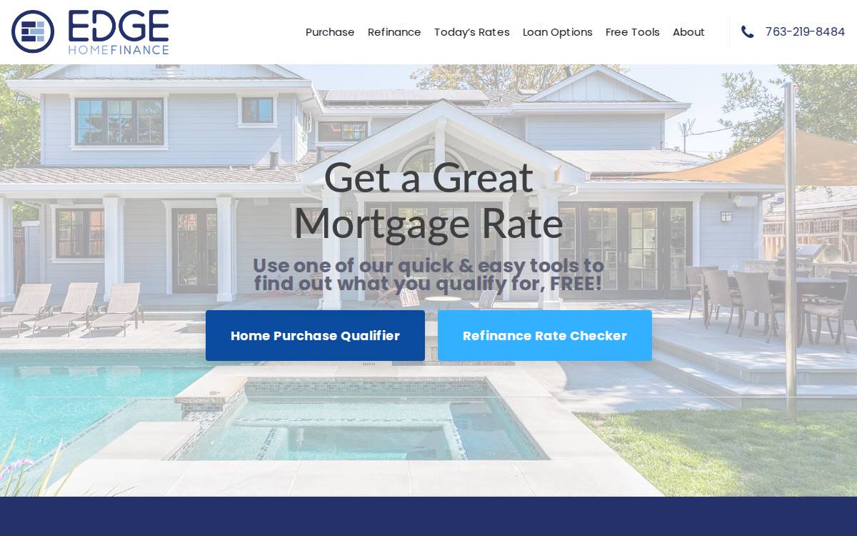 Edge Home Finance website preview