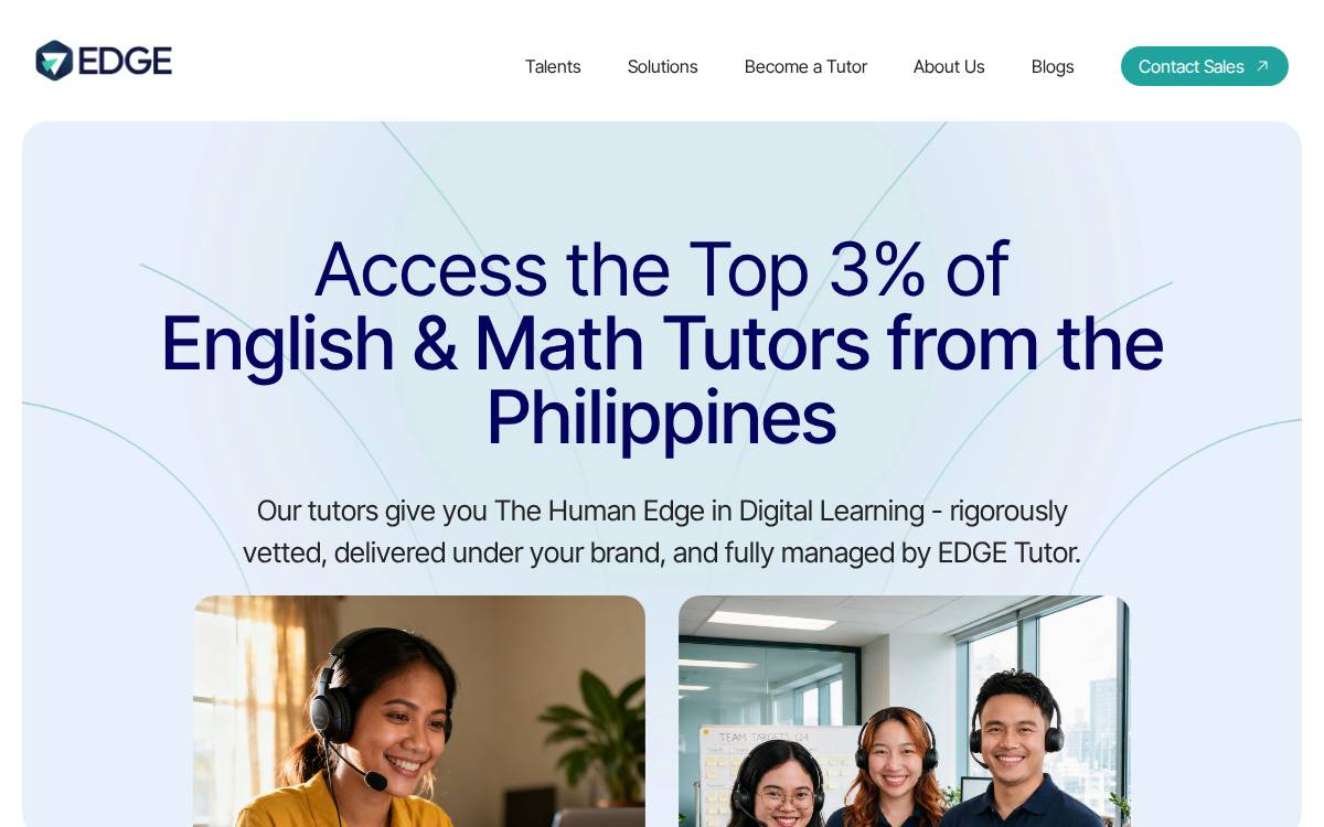 EDGE Tutor website preview
