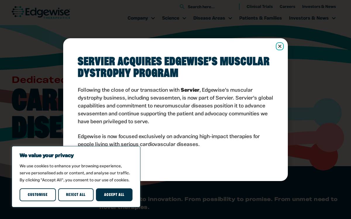 Edgewise Therapeutics website preview